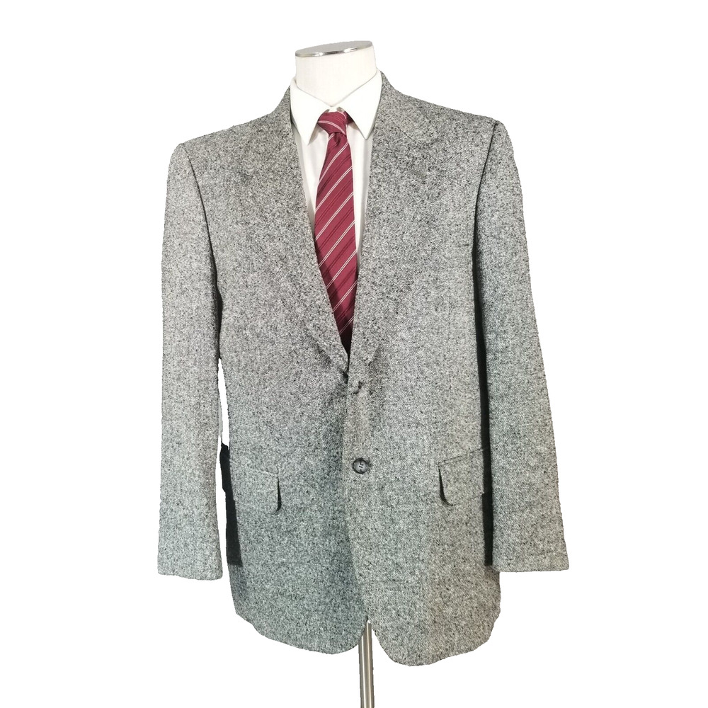 Bert Pulitzer sport coat blazer suit jacket men's 42R black silk luxury